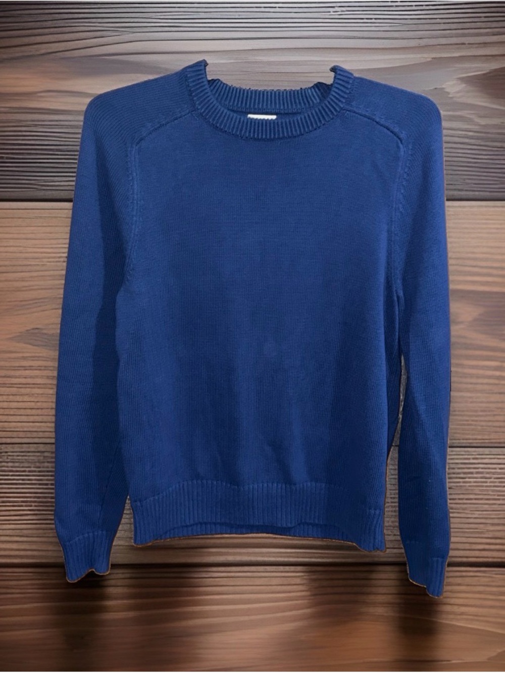 J. Crew Men’s Navy Dark Teal Crewneck Cotton Sweater-M-EC